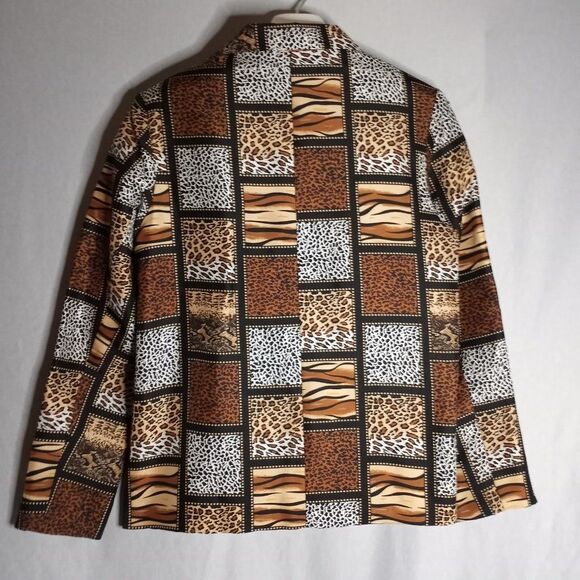 Silkland Jacket 100% Silk Women's 6 Leopard Print Lightweight Retro Classic - Picture 2 of 6